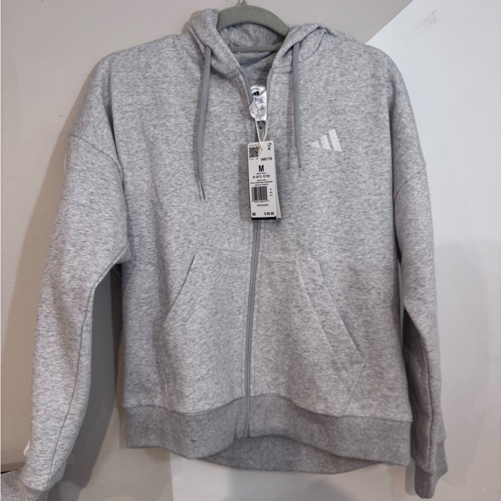 Adidas Light Gray Full-Zip Track Jacket